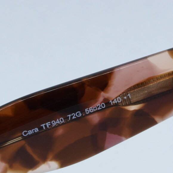 Tom Ford Cara FT0940 72G Sunglasses Transparent Pink/Havana Frame, Brown Lenses - Picture 8 of 10
